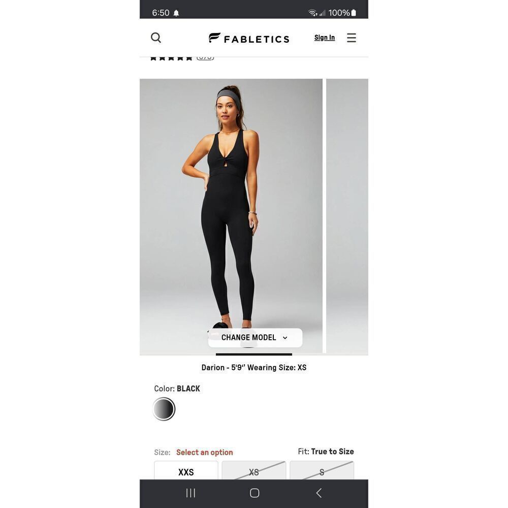 New 4X Fabletics Black Oasis Twist Pureluxe 7/8 Jumpsuit One Piece NWT 22/24
